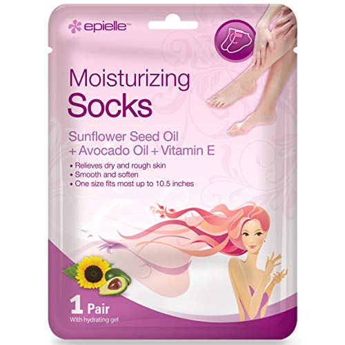 Epielle Moisturizing Socks, 1 Pair with Hydrating Gel