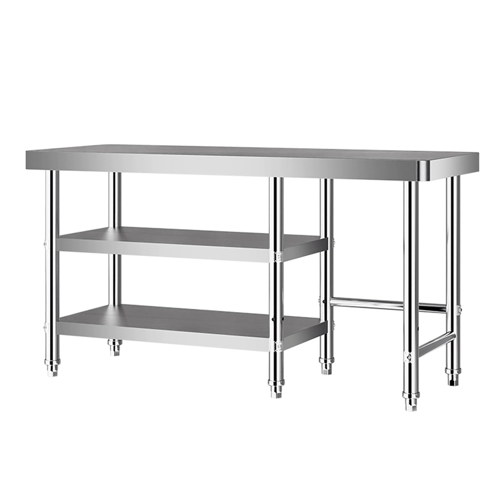 Table de travail en acier inoxydable 100x40x80cm avec pieds réglables