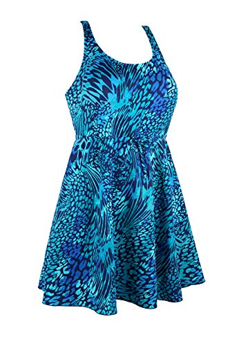 JINXUEER Women’s Plus Size Swimsuit One Piece Floral Print Swimwear Tummy Control Swimdress with Flared Skirt2