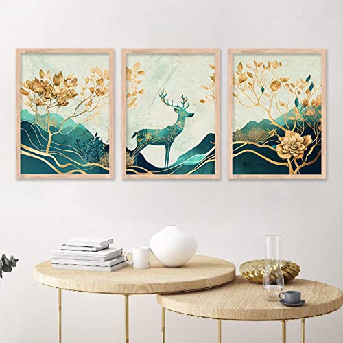 Image of kotart Paintings Modern Art Wall Decor Framed Wall Painting for Living Room, Bedroom - Framed Wall Decor Paintings with Frame - Painting for Wall Decoration Set of 3-D (Art 6, 10x13 inch)