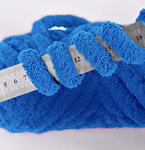 Chenille Chunky Yarn Arm Knitting Thick Bulky Diy For Knit Blanket Cushion Bed Sofa Home Decor (Denim Blue, 250G/0.55 Lb, 24 Yards) #TOP6