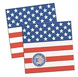 16 Servietten * USA / AMERIKA * für Party & Geburtstag von FOLAT // Mottoparty Geburtstag Feier Fete Set Papierservietten Napkins US Stars and Stripes