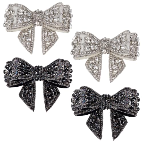 Boucles de chaussures en strass PLIGREAT lot de 2 paires de clips nœuds papillon pour talons