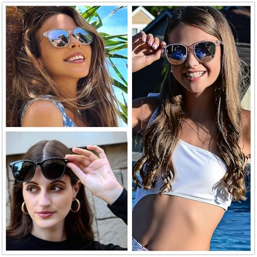 Image of 2 Packs Sunglasses for Women Polarized UV400 Protection Lens Big Frame Fashion Glasses Trendy Stylish Shade