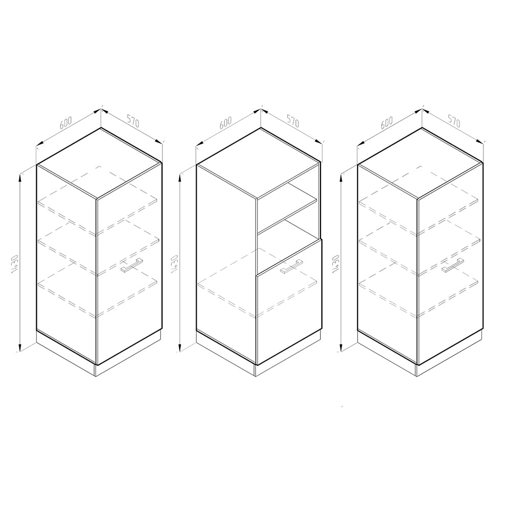 Vicco Küchenblock R-Line, Goldkraft Eiche/Anthrazit, 180 cm ohne Arbeitsplatte, zur individuellen Erweiterung und flexiblen Anordnung der Module