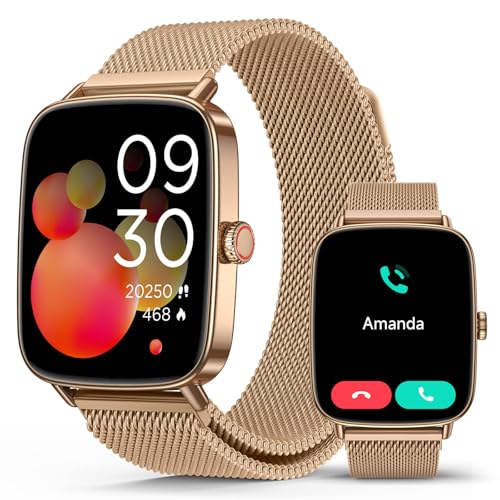 AI Voice-Controlled Smart Watches with 1.85" Screen - IP68 Waterproof, 24/7 Heart Rate Monitoring, Stress/Sleep/SpO2 Tracker, 100+ Sports Modes, Weath