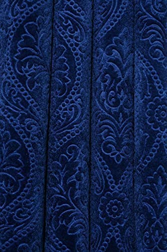 Velvet Embossed Premium Fabric for Curtains Cushions Sofa Cover Table Cover Chair Cover Curtains Panel Velvet Cloth Unstitched Fabric Material (Navy Blue, 3 Meter)