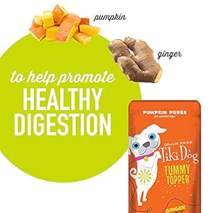 Tiki Canine Singleserve Tummy Topper Grainfree Pumpkin Purée with Ginger for Delicate Stomachs 15oz Pouches pack of 12  Cucciolini Doodles Tiki canine single serve tummy topper grain free pumpkin purée with ginger for delicate stomachs 1 5oz pouches pack of 12   cucciolini doodles