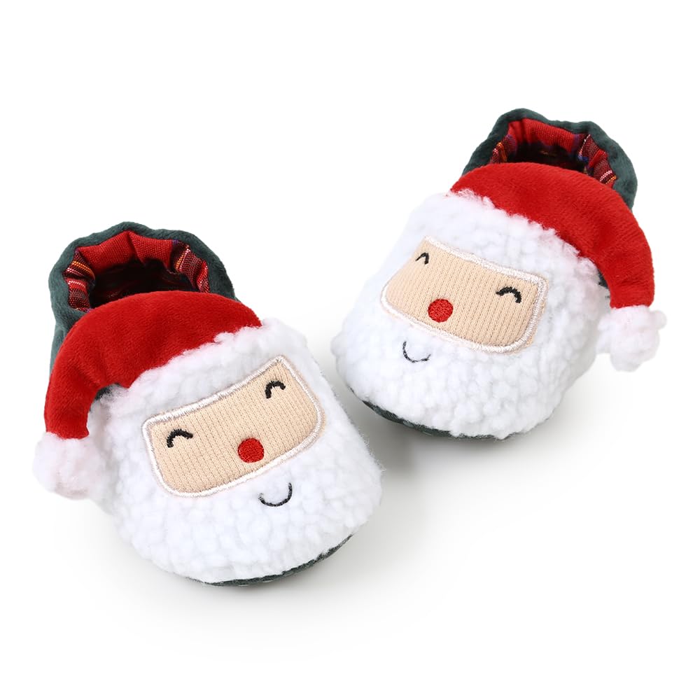 Ohwawadi Hausschuhe für Babys, Jungen, Mädchen, kuschelige Fleece-Schuhe, weiche Unterseite, warme Cartoon-Socken, Neugeborenen-Schuhe