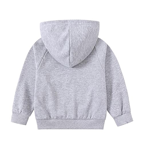 Unisex Kids French Terry Full-zip Hoodie Sweatshirt Boys Girls Casual Outfit Jacket (18M-8Y)2