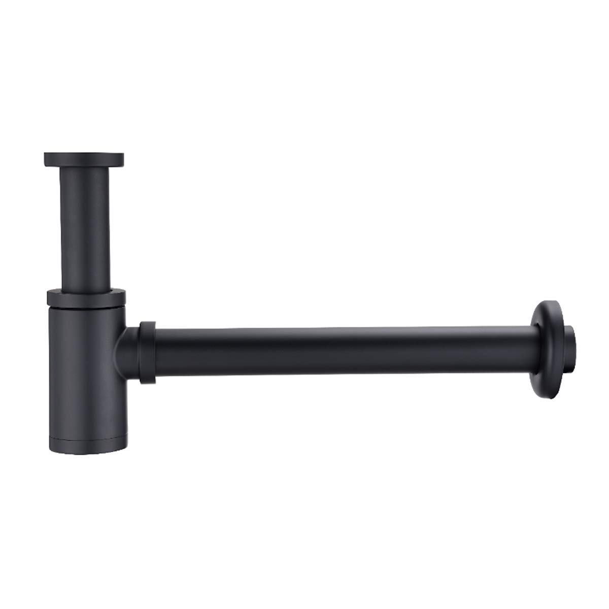 BERNSTEIN Siphon 1924 für Waschbecken Universal für Waschbecken & Waschtische Ablauf mit Geruchsverschluss Flaschensiphon in Schwarz