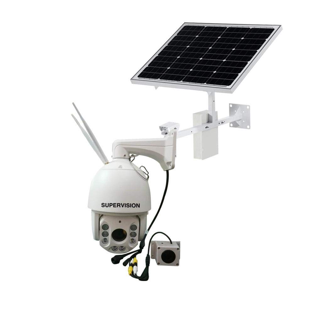 Supervision 4MP Sim Card With Solar Panel Lithium Battery 30X 300 Meter Optical Zoom PTZ Camera. Auto Tracking And Day And Night Vision Is Color. Best Choice For Your Farm House.