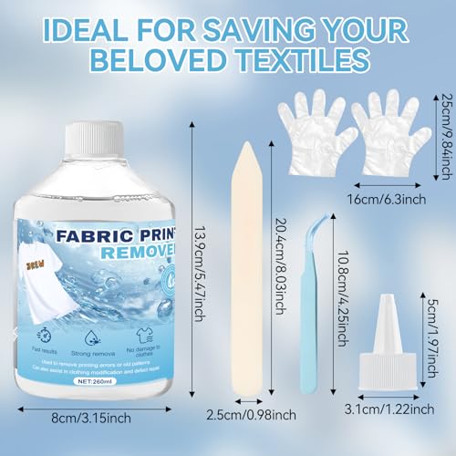 WEILAOK Removedor de Vinilo de Transferencia de Calor para Tejidos, Removedor Rápido de Letras de Vinilo, Potente Removedor de Residuos, Suave Lmpresión Ropa Eliminación Rápida Eliminación, 260ml