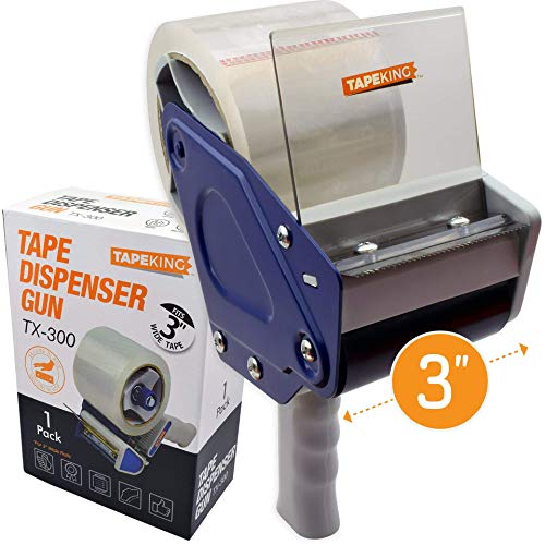 Image of Tape King Packing Tape Dispenser Gun - Handheld Tape Gun with 1 Bonus Clear Packaging Tape (3 Inch Wide) - Shipping Tape for Sealing, Storing, and Moving Boxes, 1 Pack