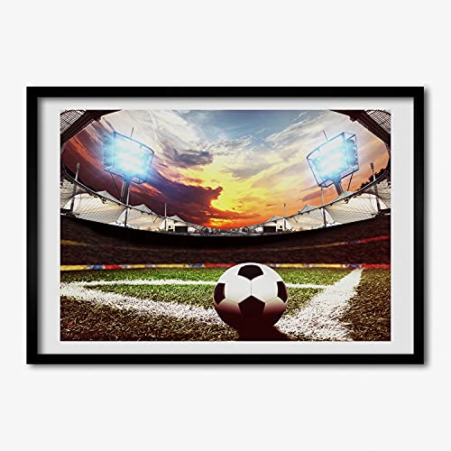 Cadre photo moderne 70x50 cm Tulup tableau peinture décoratif en bois de stade de football