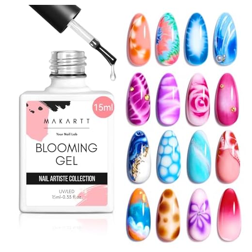 Makartt Clear Blooming Gel Esmalte Semipermanente De Uñas UV LED Soak Off de 15 ml para Efecto de Propagación, Esmalte de Uñas de Mármol, Pintura en Gel, Diseños de Uñas para DIY, flor,
