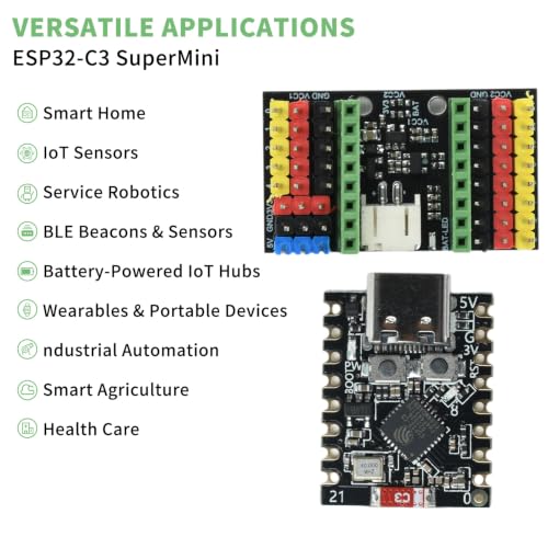 Image of ESP32-C3 Super Mini Development Board 2PCS + 2PCS Expansion Board, WiFi Bluetooth Board with External Antenna, Esp32 C3 Esp32-c3 Super Mini 4MB Wi-Fi B-luetooth Development Board