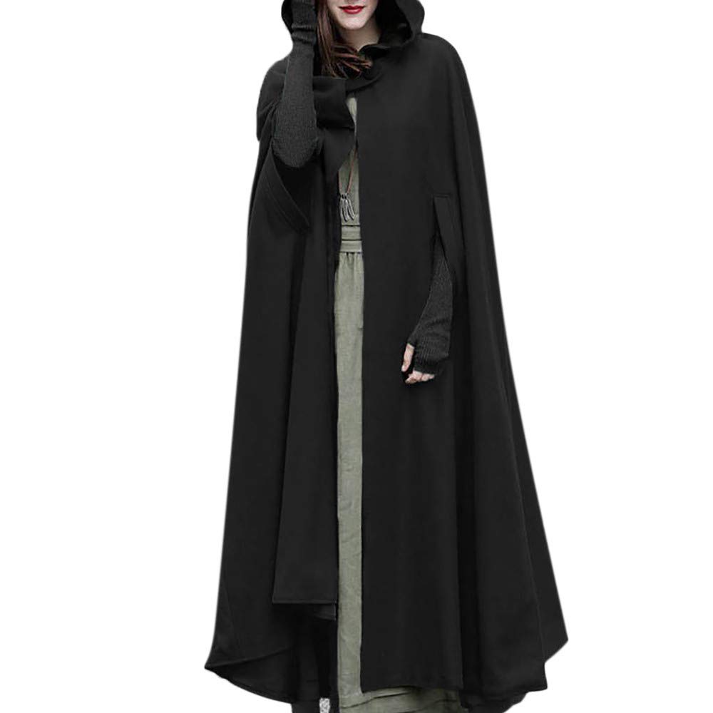 Amazon.com: Women Hooded Wool Blend Maxi Long Cape Poncho