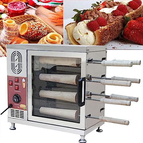 3200W Electric Toaster Machine, Chimney Cake Oven,Ice Cream Cone Grill Maker with Roll Tools, Constant Temperature Heating, for Restaurant Home Kitchen