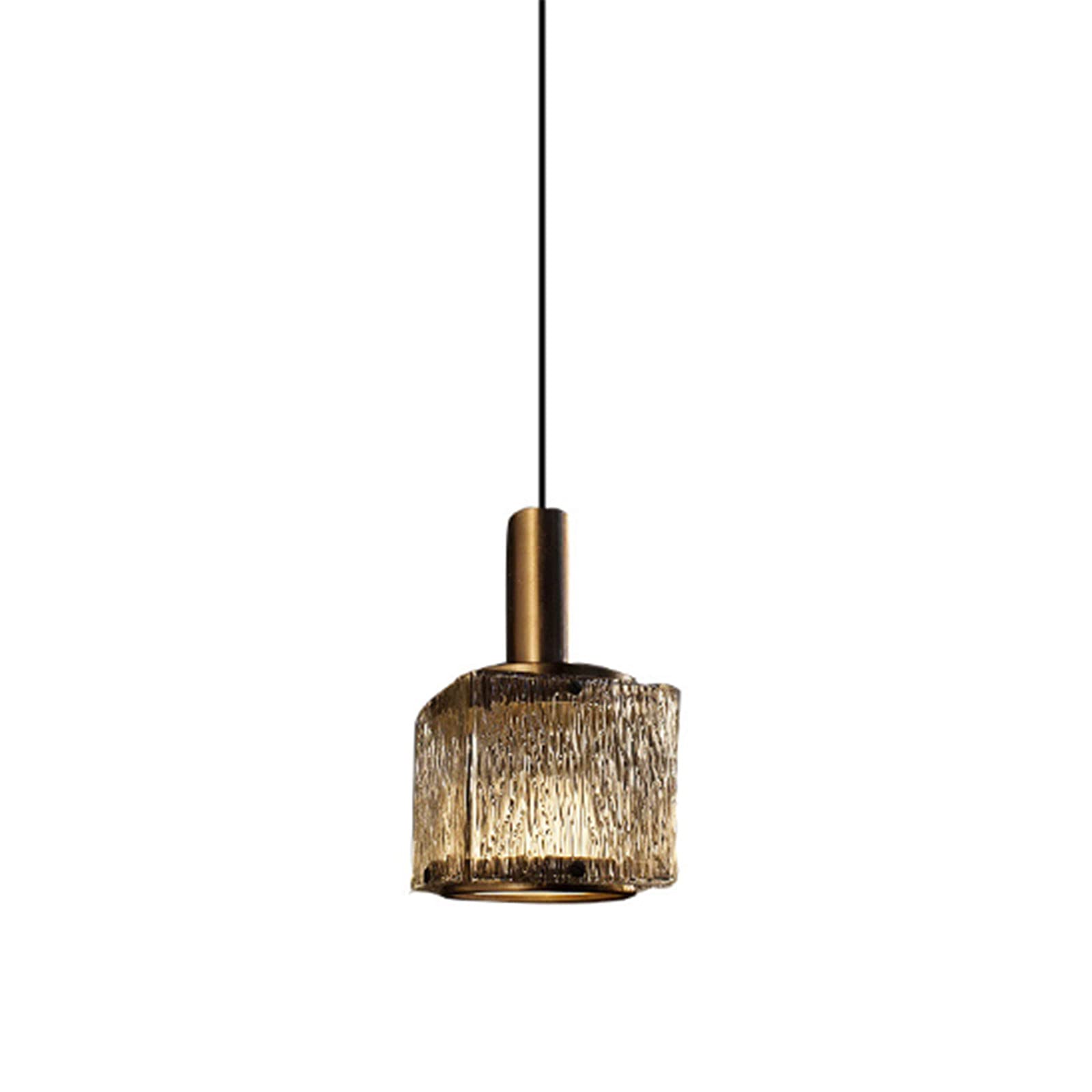 Lampes suspendues en verre nervuré pour salle à manger