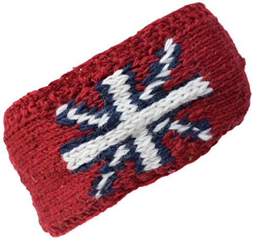 Gheri Diadema de lana con forro polar, color rojo