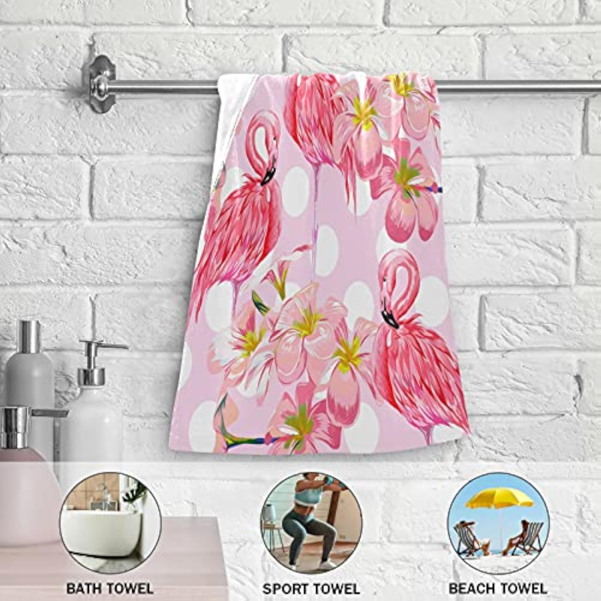 Magic Flamingo Bathroom Hand Towels Set