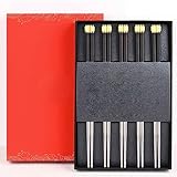 Besteckset aus Edelstahl, Essstäbchen, Wiederverwendbare Essstäbchen, 25 cm, Essstäbchen im japanischen Stil, rutschfeste Essstäbchen für den Haushalt, Essstäbchen aus Edelstahl (A, 10 Paar)