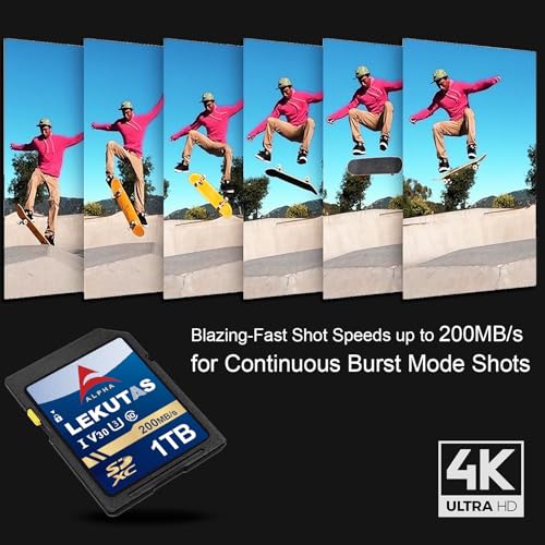 Image of 1T(999GB) SDXC UHS-I Memory Card - Up to 200MB /s Read Speed, C10, U3, V30, 4K UHD, Full-HD & 4K Video SD Card for Canon Nikon Sony Fujifilm DSLR Cameras or Mirrorless Cameras