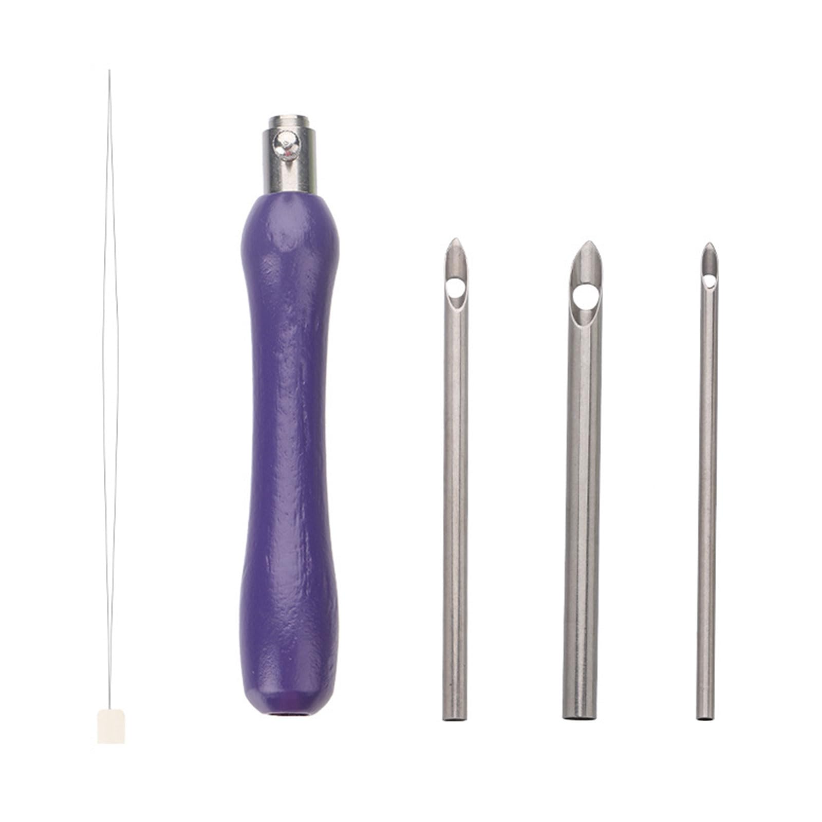 Jazuaiao 5 Set Adjustable Punched Needle Tool Set 2/3 / 5mm Embroidery Pen with Interchangeable Head Needle Pen Needlework Tool