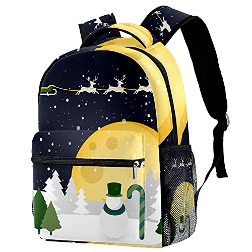 Sac à dos Noël paysage hivernal avec porte-bouteille pour enfants