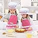 Tiaoyeer Kids Cooking and Baking Set - 13 Pcs Kids Chef Dress Up Role Play Toys, Includes Apron, Chef Hat, Oven Mitt, Wooden Spoon, Cookie Cutters, Silicone Cupcake Moulds for Little Girls Gift (Pink)