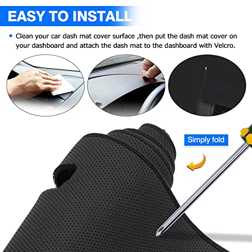 Fiilines Dash Cover Custom Fit For Toyota Camry 2018-2023 (No Hud) Camry Accessories Dashboard Cover Mat No Glare Sunshade Anti-Slip Pad Protector #TOP6