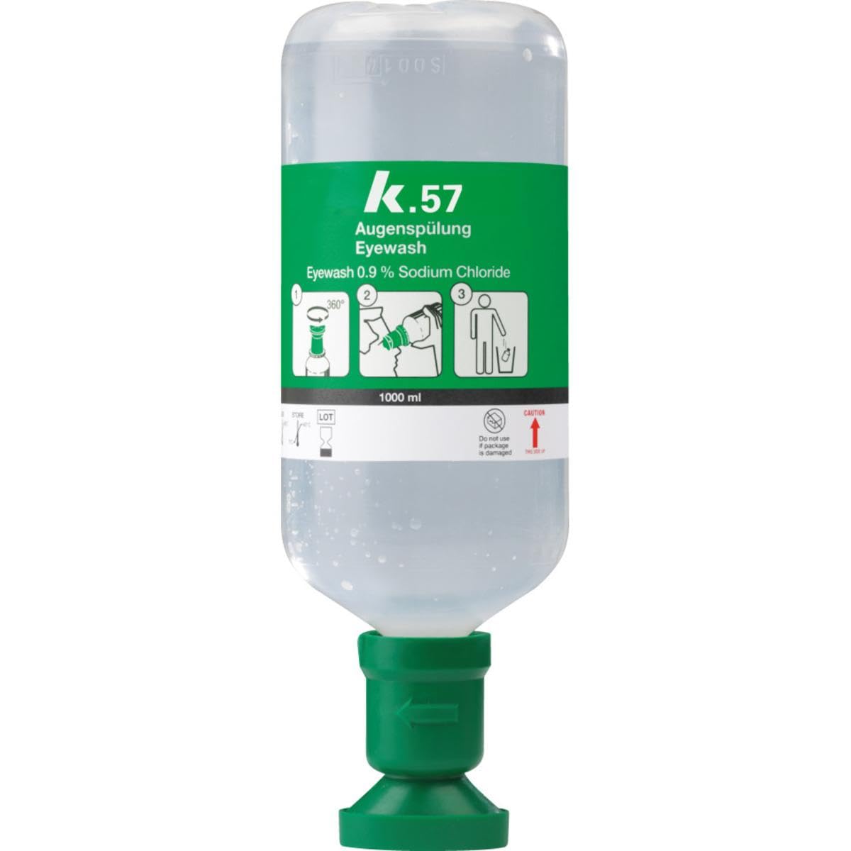 K.57 Augenspülflasche, DIN EN 15154-4, Spülzeit 10 Minuten, 1000ml/Flasche