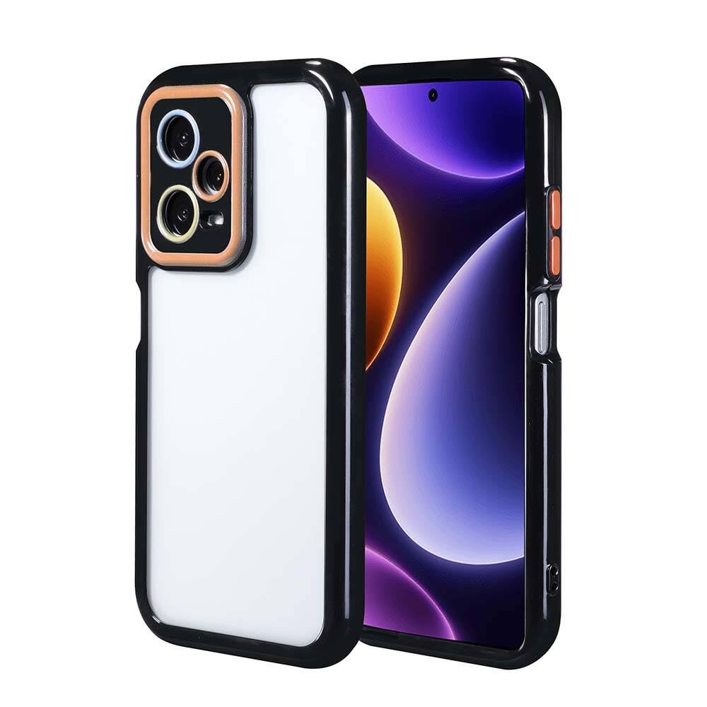 Zore Xiaomi ile uyumlu Redmi Note 12 Pro Plus 5G Kılıf Kamera Korumalı Renkli Kenar ve Çerçeve Tasarımlı Zore Vitamin Kapak Siyah