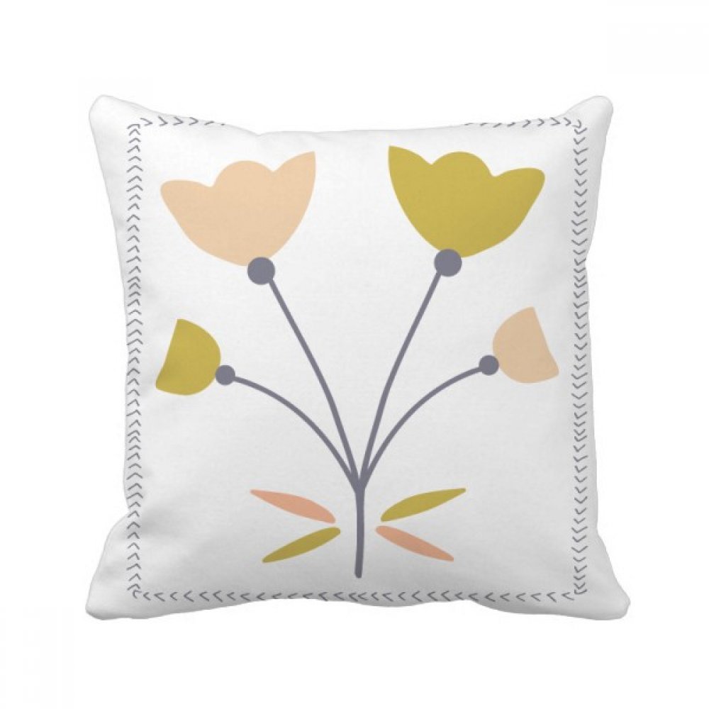 Coussin carré plantes art confortable contre canapé terne oreiller 40x40