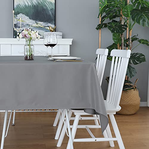 Image of FOLINS&HOME Grey Rectangle Tablecloth, 60 x 84 Inch Waterproof Table Cloth