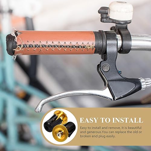 Sosoport Y0953J54DHW 1 Pair Handlebar Ends Bar End Caps Handlebar Grip Plugs Cycling Handle End Caps Bike Handlebar Locking Plugs Bike Kit Bike Accessories Aluminum Alloy Handlebar End Plugs thumb #3