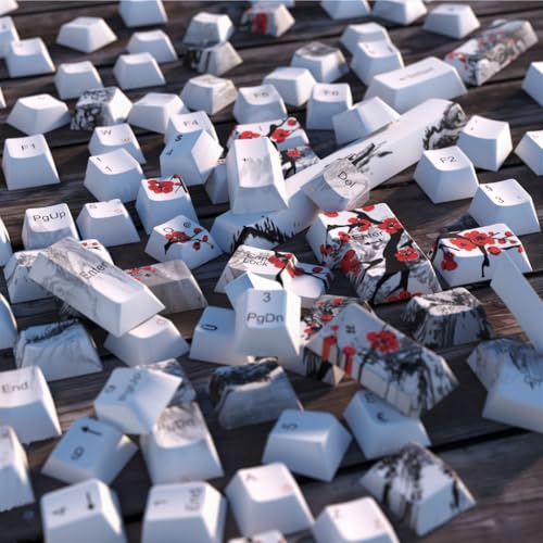 Teclas OEM de flor de ciruelo para teclado mecánico en español e inglés 4