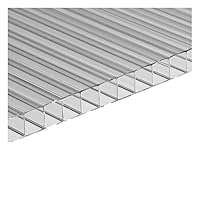 Set mit 10 Platten aus Polycarbonat mit Wabenstruktur, Stärke 6 mm, Größe 44 x 98 cm, transparent