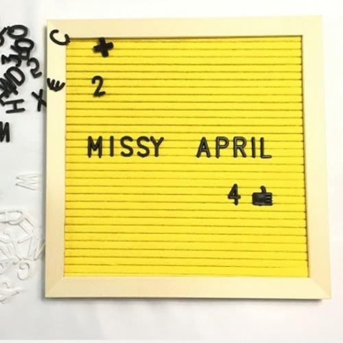 Miniatura 5 de Tablero de mensajes de madera, tablero de letras de fieltro, panel de mensajes de 10 x 10 pulgadas con 170 calcomanías de letras, para decoración de