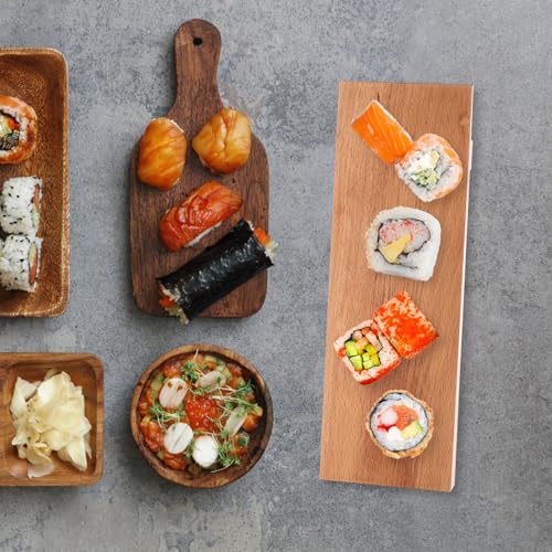 Bandeja rectangular de madera para sushi 30x10 cm miniatura 7