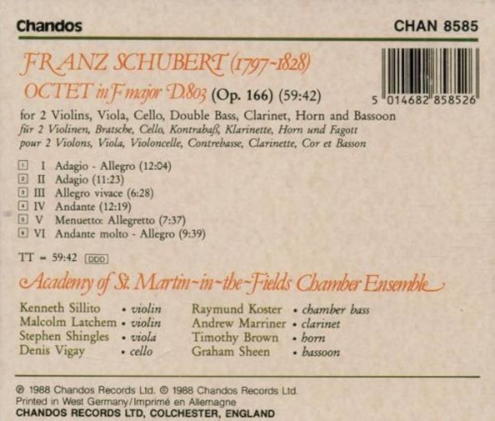 Amazon.co.jp: Schubert - Octet: ミュージック