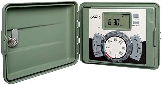 Orbit 57894 4-Station Swing Panel Sprinkler Timer - Easy Set Logic for Indoor/Outdoor Use, Up to 12 Zones