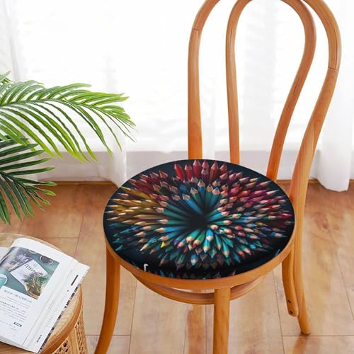 Coussin de chaise rond en mousse à mémoire de forme multicolore pour assise de sol - 5