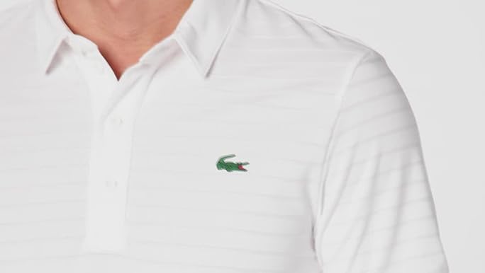 【新品】CLUBHAUSxLacoste Sport Polo Lacoste Men's SPORT Textured Breathable Golf Polo Shirt, White