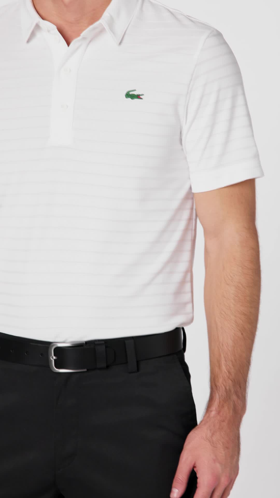 Lacoste Men's SPORT Textured Breathable Golf Polo Shirt