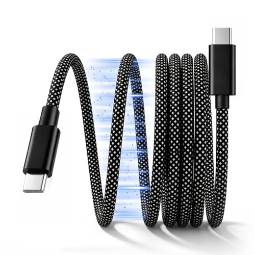 YFYWINSH 60 W (3 A) Cable USB C Magnétique, Enroulé élastique, USBC rétractable de 1 m, Cable Magnetique Rapide en Nylon Tressé de type-C, Compatible avec...