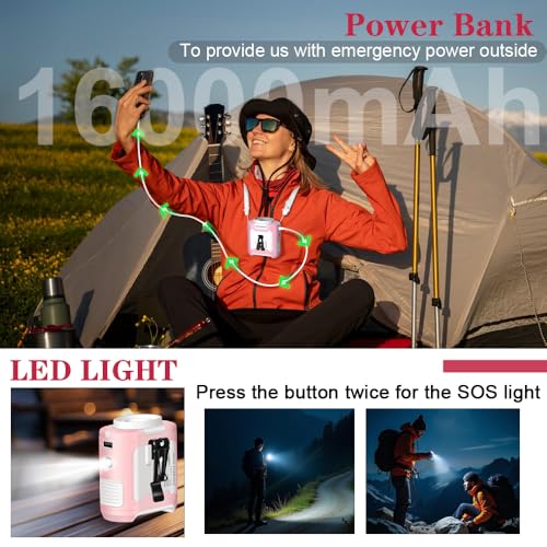 Image of CAZOKASI 2024 Upgrade 10000mAh Waist Clip Portable Personal Body Fan - Powerful Upto 40H Cooling and Heatstroke Prevention (Gray and Orange, Pink White)