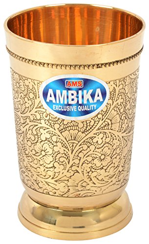 Image of Ambika Brass Dinner Set, 7-Piece, Service for 1, Gold
