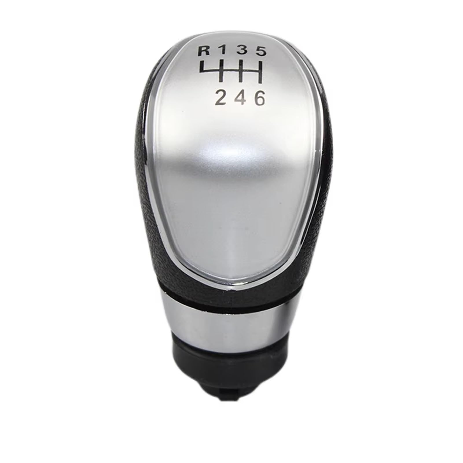 EFDDTBHE Compatible with Focus 2 MK2 FL MK3 MK4 MK7 for Mondeo for Galaxy for Fiesta 5/6 Speed Gear Shift Knob Gaiter Boot Cover Case Collar Shifter Handle(6 Speed Silver Knob)